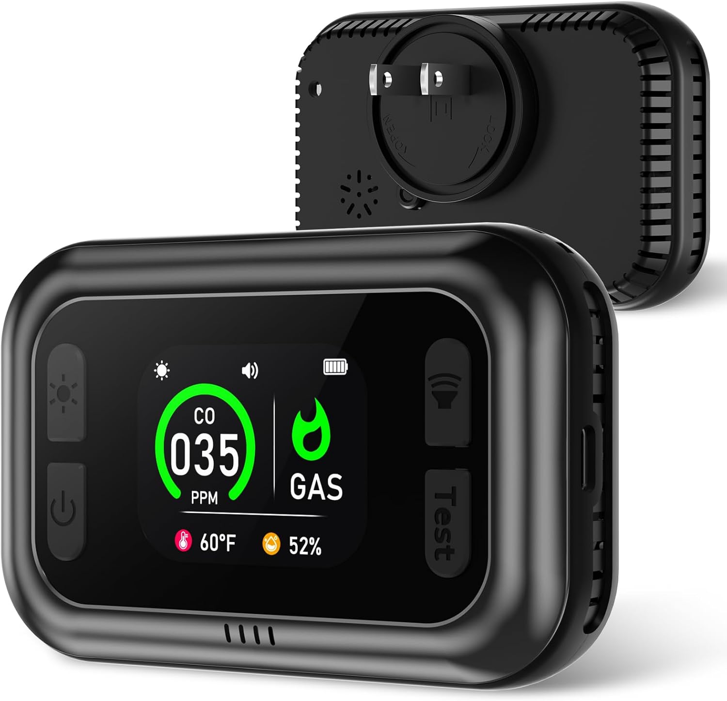 5 in 1 Carbon Monoxide Detectors, Natural Gas Detector with Dual Alarm