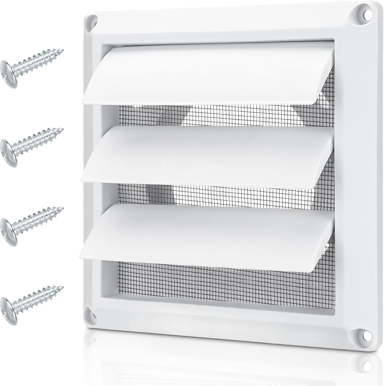 4 Inch Dryer Vent Cover for Exterior Wall Vent Hood Outlet Airflow, Dryer Air Vent with Screen (Includes installation)