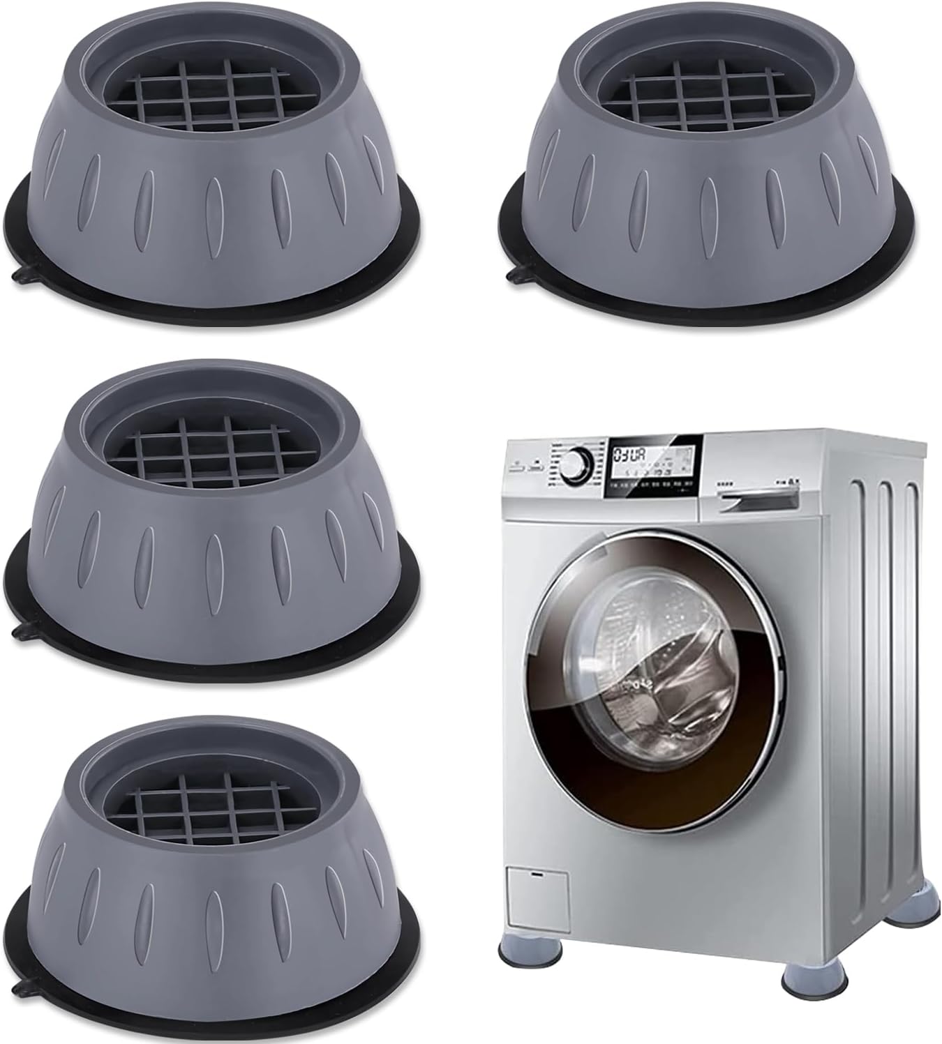 Anti Vibration Pads for Washing Machine,4 Pcs Reduce Noise Rubber Feet Pads for All Kinds of Furniture,Grey